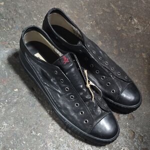John Varvatos Black Leather Sneakers